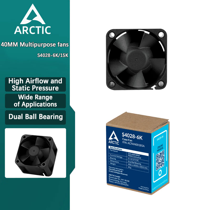 Case Fan Controller - مروحة كمبيوتر ARCTICS S4028، مزودة بمحمل